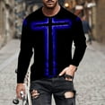 thumbnail image 2 of Birdeem T-Shirts à Manches Longues pour Hommes, Col Rond Décontracté, Chandail à Manches Longues, T-Shirt Imprimé Rayé, Blouse, Hauts T-Shirts à Manches Longues pour Hommes, 2 of 5
