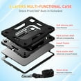 thumbnail image 3 of Rugged Case for Apple Pro 11 Inch 2024, Heavy Duty Shockproof Kickstand Handle Design with Shoulder Strap Kids Friendly Drop Protection Case for iPad Pro 11 M4 2024, Black, 3 of 5