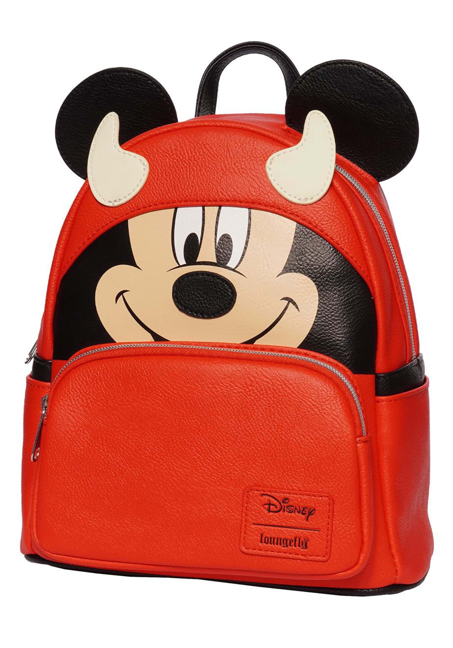 Brown Black Backpack Shoulder Bag Mickey Mouse Purse Zip New