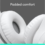 Logitech H390 Wired Headset for PC/Laptop, Stereo Headphones with Noise Cancelling Microphone, USB-A, In-Line Controls, White