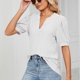 thumbnail image 1 of Camiseta Mujer Camiseta suelta de verano Moda Hollow-out Camiseta para mujer Ropa femenina (Blanco M) Cgtredaw Para estrenar, 1 of 1