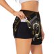 thumbnail image 1 of Balery Casino Cards Pantalones cortos deportivos para mujer con forro y dos bolsillos, elásticos, para entrenamiento, gimnasio, yoga-Small, 1 of 7