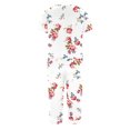 thumbnail image 4 of Womens Summer Pajamas 2 Piece Casual Comfy Short Sleeve V Neck Tops and Capri Pants Sets Sleepwear Pjs with Pockets, 4 of 4