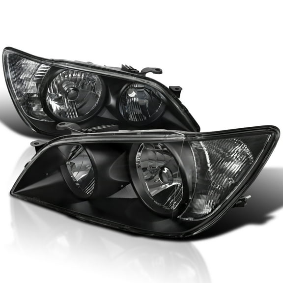 Spec-D Tuning Black Headlights Compatible with 2001-2005 Lexus IS300 L R Pair Head Lights Lamps Assembly
