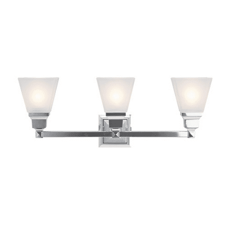 

Bathroom Vanity 3 Light With Satin Steel Polished Chrome size 25.5 in - World of Crystal