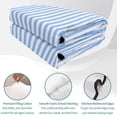 thumbnail image 4 of Twin Quilt Set 68''x86'', Blue White Stripe Lightweight Summer Bedspread Coverlet Set with 2 Pillow Shams, Modern Minimalist Geometric Striped Breathable All Season Quilt Bedding for Dorm/Bedroom, 4 of 9