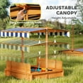 thumbnail image 4 of Outsunny Covered Sandbox with Lid & Adjustable Canopy for Kids, Red, 4 of 10