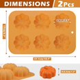 thumbnail image 4 of Pumpkin Cake Mold Silicone 3D Pumpkin Cupcake Pan for Baking Dessert Mousse Mold Tray for Halloween Thanksgiving (2 PCS), 4 of 4