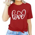thumbnail image 2 of Penkiiy T-Shirts de la Saint-Valentin pour Femmes, T-Shirts Graphiques Imprimés, Mignons T-Shirts avec Cœur d'Amour, Manches Courtes Décontractées, m Rouge, 2 of 5