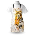 thumbnail image 3 of Animal Apron Wildlife Theme Vector Illustration of a Tiger Portrait Grunge Style Illustration Print, Unisex Kitchen Bib Apron with Adjustable Neck for Cooking Baking Gardening, Orange, by Ambesonne, 3 of 3