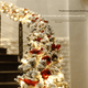 thumbnail image 4 of Paquete de ratán de rama de pino para decoración navideña, pasamanos para escaleras, puerta de hotel, centro comercial, color blanco flocado, 4 of 5