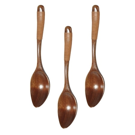 IBASETOY 3pcs Rounded Edges Cooking Spoons for All Users and Households