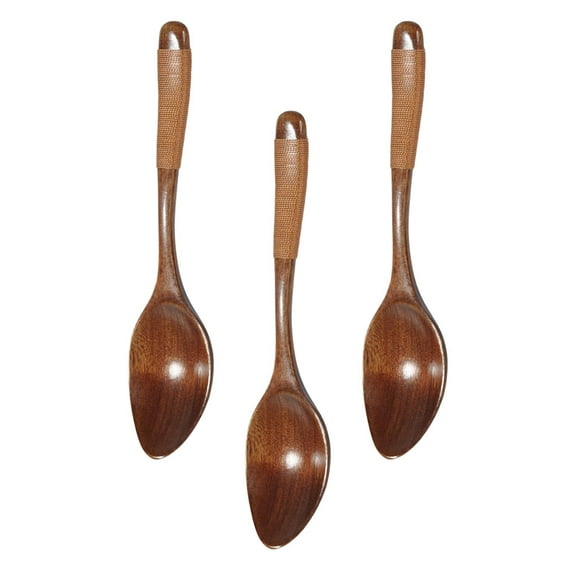 IBASETOY 3pcs Rounded Edges Cooking Spoons for All Users and Households