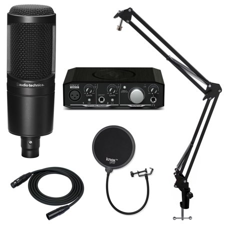 Audio-Technica AT2020 Mic with Mackie Onyx 1-2 USB Audio Interface (Best Usb Audio Interface For Guitar)