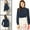 Navy Blue, variant on Unique Bargains Women's Checks Bow-Tie Neck Office Work Blouse Tops