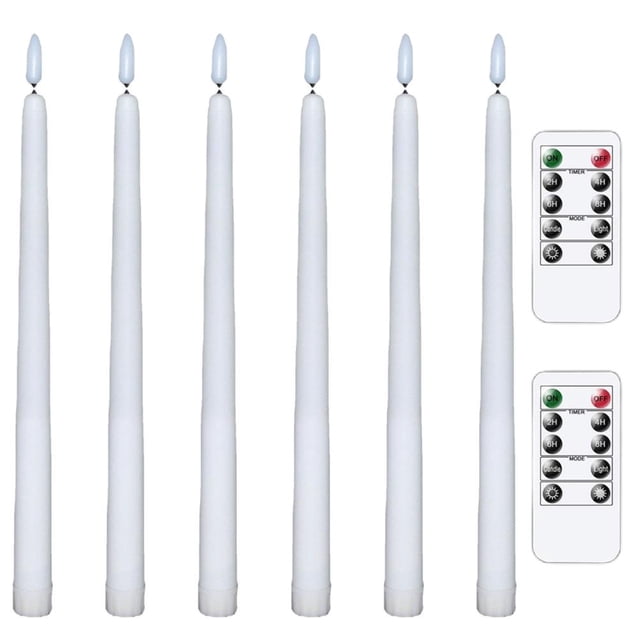 Bienvenido 6 velas LED sin llama parpadeantes con luz cálida y 2 mandos a distancia para Navidad, Acción de Gracias, Halloween, decoración del hogar y boda