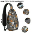 thumbnail image 2 of Sling Backpack,Autumn Halloween Scene Pattern Crossbody Bag with Water Bottle Holder,Waterproof Sling Bag for Men/Women with Chest Phone Holder for Hiking,Travel, 2 of 6