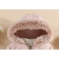 thumbnail image 5 of SonxaHe Infant Girl's Puffer Coat Fleece Warm Quilted Winter Windproof Outerwear Coats with Faux Fur Hood for Kids Red,Sized 18-24 M, 5 of 8
