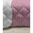thumbnail image 3 of Yellow Polka Dot Down Alternative Comforter, Layout of Sunflower Silhouettes Leaves and Mini Spots, Microfiber Quilt for All Season, 5 Sizes, Pastel Yellow Dark Grey, by Ambesonne, 3 of 3