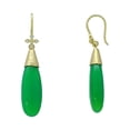 thumbnail image 5 of Green Onyx Long Drop Earrings - Real 925 Sterling Silver 18K Gold Plated Trendy Gemstone Jewelry, Dangling Earrings for Women, Unique Birthday Gifts for Mom - Abshel, 5 of 9