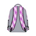 thumbnail image 3 of Purple and White Checkered Pattern Backpack for School, Cute School Bag with Adjustable Shoulder Straps and Padded Back, 15.3"x11"x6.7", 3 of 5