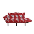 thumbnail image 2 of Feminine Futon Couch, Roses with Black Contours in Retro Style Feminine Nature Inspired, Daybed with Metal Frame Upholstered Sofa for Living Dorm, Loveseat, Scarlet White Black, by Ambesonne, 2 of 4