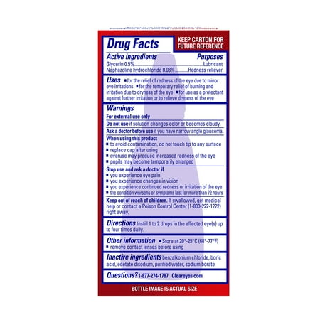 (2 pack) Clear Eyes Maximum Red Eye Relief Lubricant Eye Drops, 0.5 fl oz