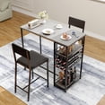thumbnail image 4 of Ourlova Dining Table Set for 2 with Upholstered Chairs Open Storage Shelves Built-in Cup Holder and Wine Rack Modern Industrial Design Perfect for Small Kitchens Apartments or Breakfast Nooks, 4 of 8
