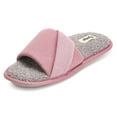 thumbnail image 2 of Floopi Women's Soft Waffle Slide W/Accent Knit Strap Open Toe Slipper W/ Memory Foam, 2 of 5