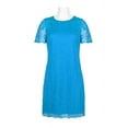 thumbnail image 5 of Laundry by Shelli Segal Short Sleeve Lace Dress, Turquoise,8, 5 of 12