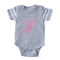 thumbnail image 1 of CafePress - J Pink Initial_Tr - Cute Infant Baby Football Bodysuit, 1 of 1