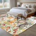 thumbnail image 4 of Cartoon Animal Rose Large Area Rugs 5x8 ft Cute Deer Fox Squirrel Owl Flower Mushroom Flower Washable Rug Non Slip Indoor Carpet Absorbent Floor Mat for Living Room Bedroom Dining Room, 4 of 9