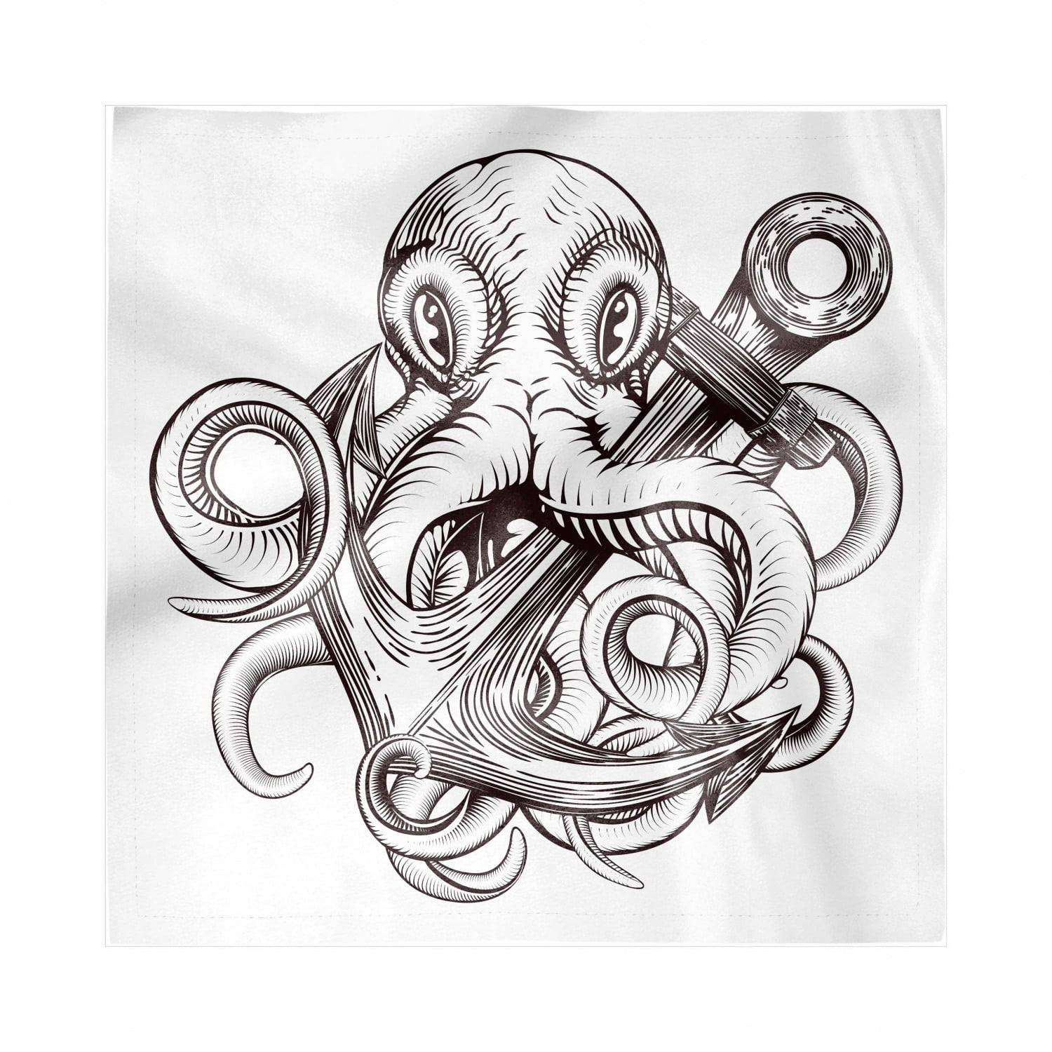 COVASA Mens Summer ShortsMonochrome Octopus Tattoo Art Style Naval Sketch Myth COVASA Mens Summer ShortsMonochrome Octopus Tattoo Art Style Naval Sketch Myth