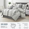 thumbnail image 6 of Lanco 7 Piece White Grey Comforter Set, King Sizeï¼ All Season Geometric Pattern Bedding Set, Matching Bed Skirt, Pillows & Shams, 6 of 7
