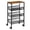 Brown, variant on Black 4-Tier Mesh Wire Rolling Utility Cart with 2 Lockable Wheels, Multi-Purpose Storage Trolley for Home, Kitchen and Office