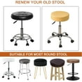 thumbnail image 4 of Bar Stool Cover Waterproof Round Seat Cushion Cover Stretch Barstool Slipcovers Set of 4 PU Leather Bar Chair Covers Yellow, 4 of 14