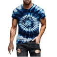 thumbnail image 3 of CFLVAEK Tie Dye T Shirts for Men Big and Tall Round Neck Tshirt Loose Fitted Short Sleeve Tshirts Hippies Fashion Graphic Tees 2025 Navy XXXXL, 3 of 6