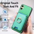thumbnail image 2 of PU Leather Case for Samsung Galaxy A05, Detachable Magnetic Card Holder Slim Protective Support Car Magnetic Mount Secure-Grip Ring Stand Compatible with Samsung Galaxy A05 - Green, 2 of 8