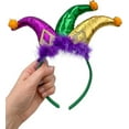 thumbnail image 3 of Mardi Gras Jester Headband, Party Hair Accessories, One Size Fits Most, 3 of 7