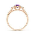 thumbnail image 2 of ANGARA Natural 0.45 Ct. Amethyst with Diamond Classic Ring in 14K Rose Gold for Women (Ring Size: 4.5), 2 of 8