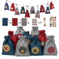 thumbnail image 2 of Christmas Gift Bag Set Advent Calendar Countdown Hanging Bag Linen Candy Packaging Bag Drawstring Christmas Bag, 2 of 2