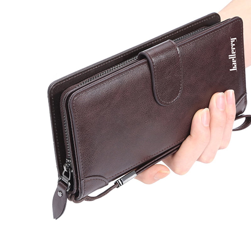 Clutch Bag Casual Coin Purse New Men Wallet Long Purse Genuine Leather BI 