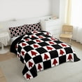 thumbnail image 3 of Feelyou Red Christmas Tree Full Size Comforter Sets, Square Plaid Buffalo Bedding Comforter Set, Teens Boys Girls Kids Reversible Bedding Sets, Ultra Soft Home Decor, 3pcs, 3 of 8