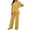 Yellow, variant on Women's Everyday Co-Ord Set, Short Sleeve Asymmetrical Top & Wide Leg Pants, S-XXL