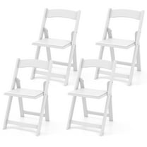 Gymax Set of 4 Dining Chairs w/ Rubber Wood Legs & Padded Seat for Home Office Events White