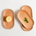 thumbnail image 4 of 2Pcs Wood Dinner Plates, Irregular Oval Solid Wood Plates,Easy Cleaning & Lightweight for Dishes Snack, Dessert, Cheese Board, Fruit, Unbreakable Classic Charger Plates - style:style4, 4 of 5