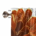 thumbnail image 5 of Tier Curtains 45 Inches Long, Burnt Orange Window Treatment Curtain Drapes, Sparkle Gold Stained Floral Flower Art Window Half Privacy Curtains for Bedroom Bathroom, 42"x45", 2 Panels, 5 of 7