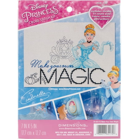 UPC: 0088677651756 | Dimensions Disney Princess Counted Cross Stitch Kit 7 X5 -Make Your Own Magic (14 Count)