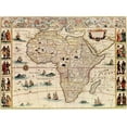 thumbnail image 2 of Vintage Maps 18x14 White Modern Wood Framed Museum Art Print Titled - Africa 1666 with its peoples, 2 of 4