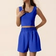 thumbnail image 3 of Short Sets for Women Sleeveless Crop Tank Top and Shorts 2 Piece Matching Set Womens Lounge Set, 3 of 5
